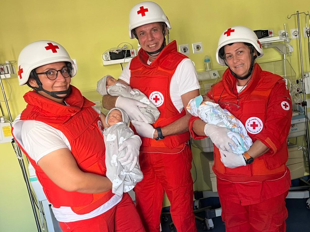 20241015 LRC EMS triplets saved from under rubbles.jpeg